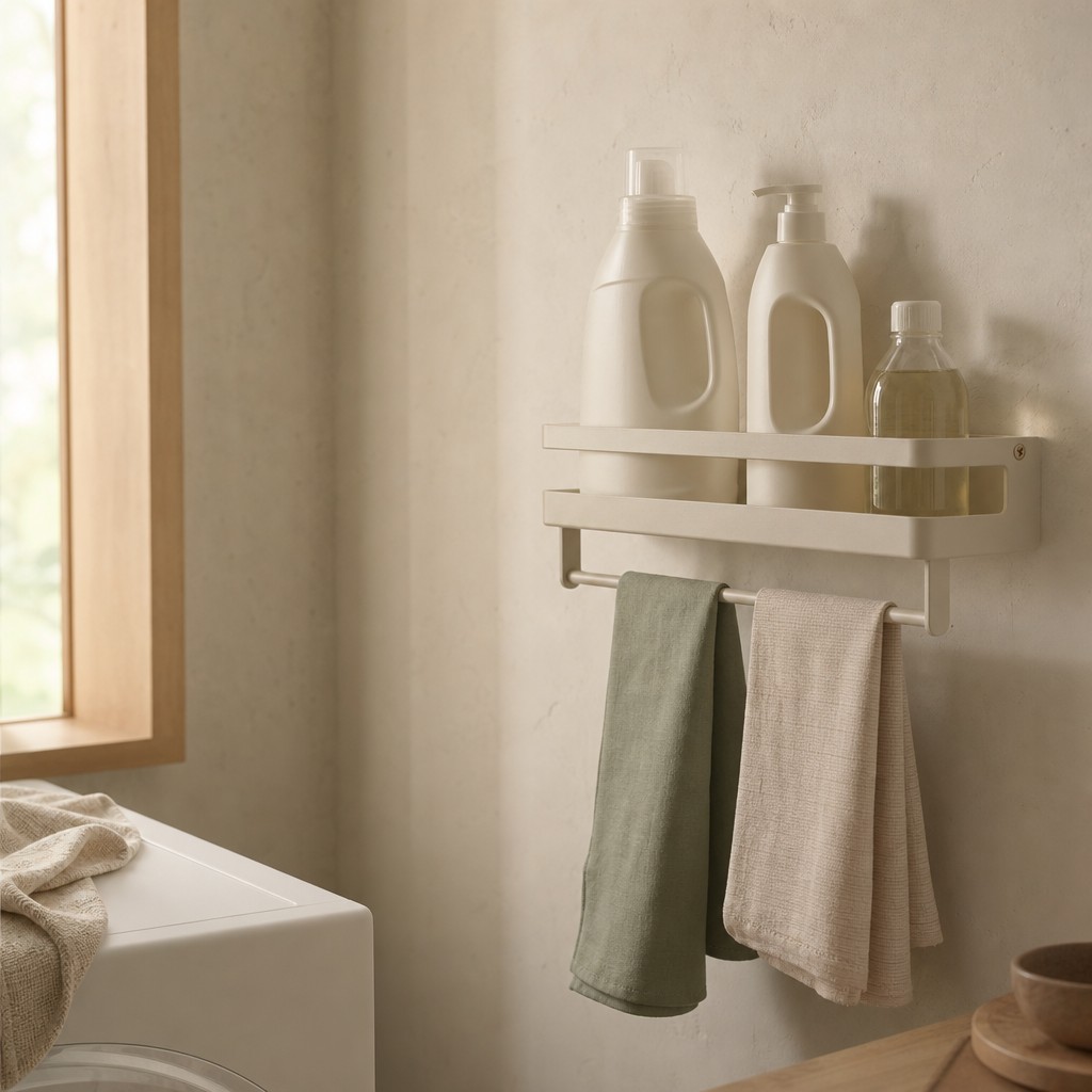 Miletus Laundry Caddy, wall storage for 8 kg