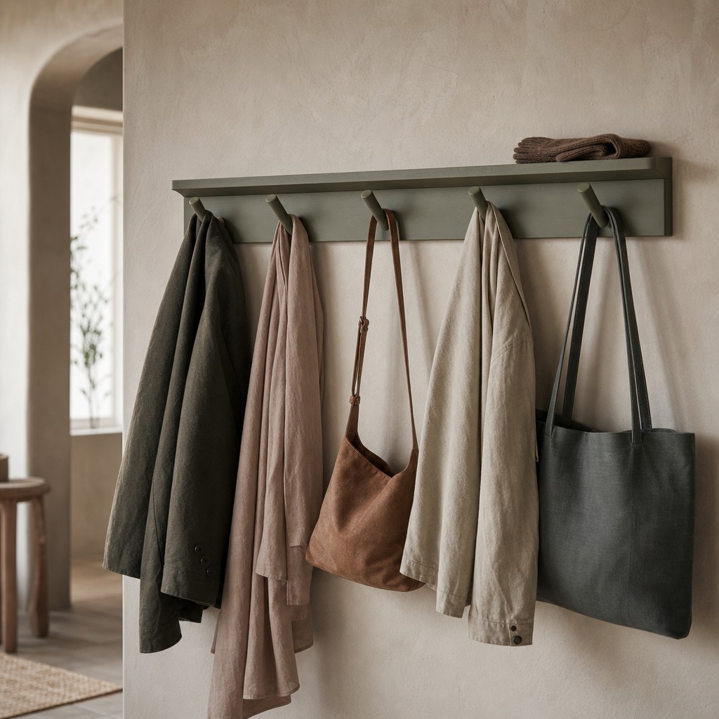 Messapia Coat Rail, wall storage for 20 kg total, 4 kg per hook