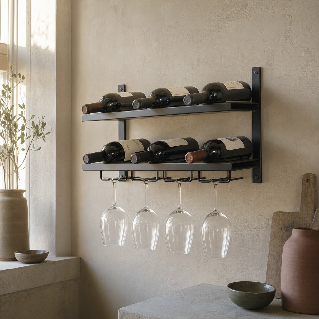 Syracuse Wine Rack, wall storage for 12 kg evenly distributed