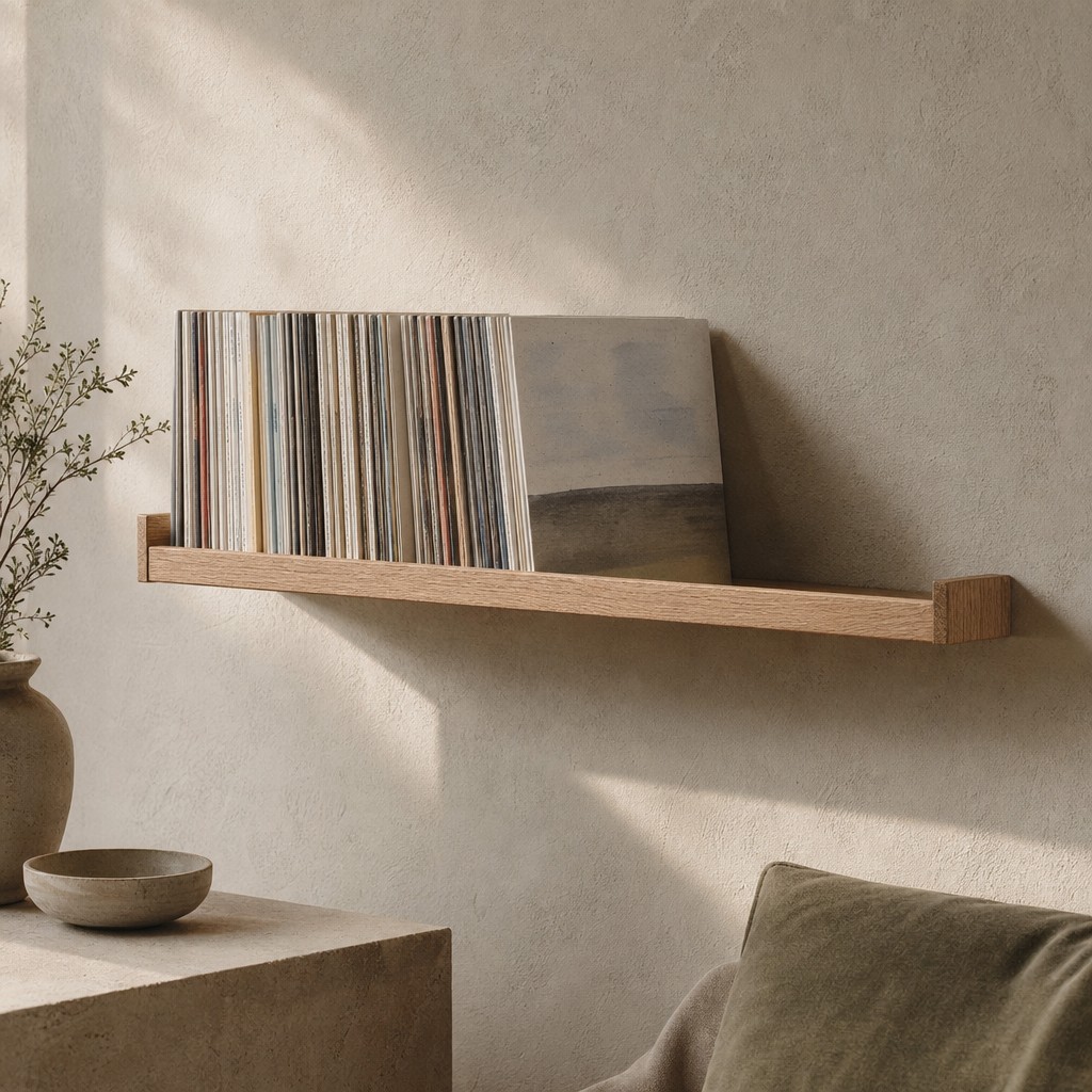 Himera Record Shelf, wall storage for up to 8 kg when mounted to a suitable wall