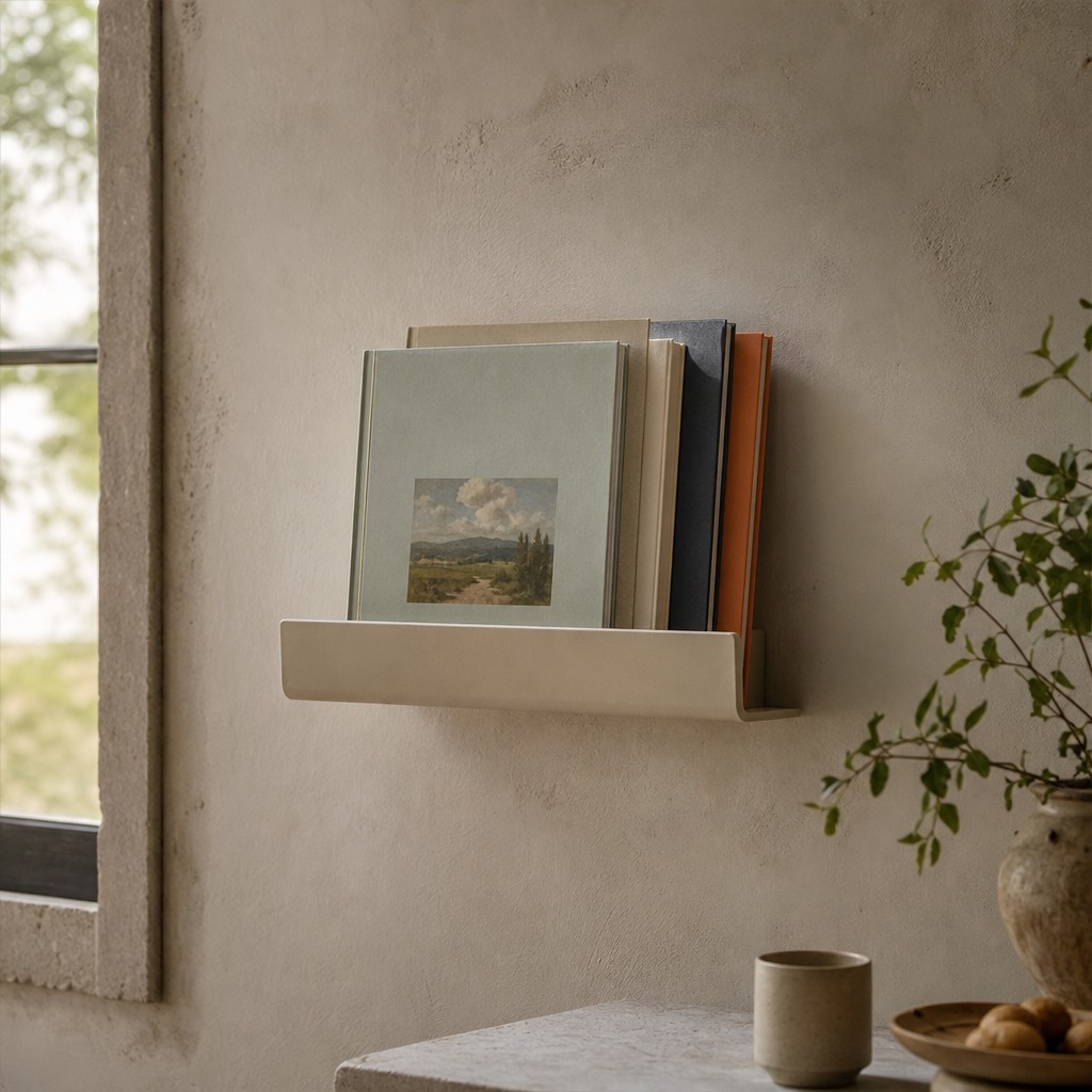 Ligurian Book Ledge, wall storage for up to 12 kg when mounted to a suitable wall