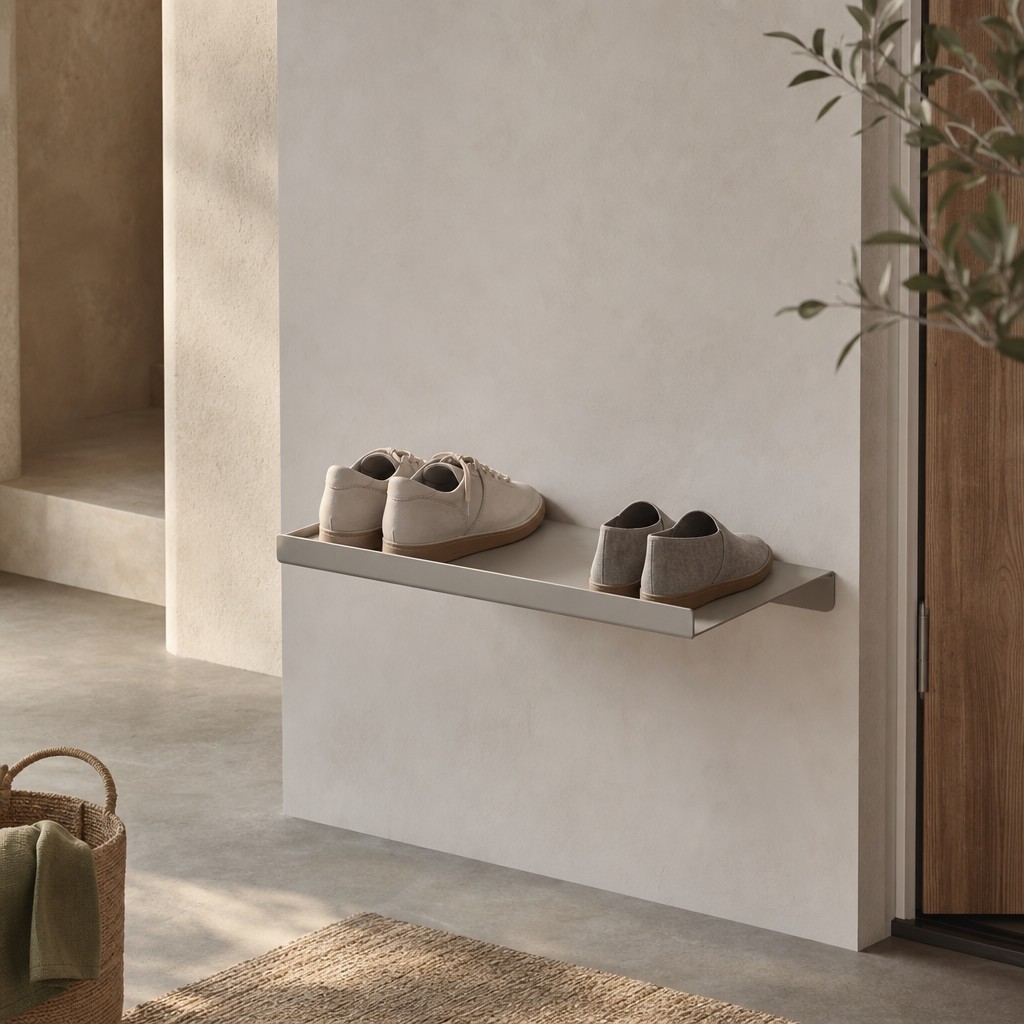 Pompeii Shoe Shelf, wall storage for up to 12 kg when mounted into solid wall framing