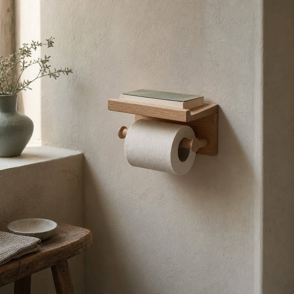 Fano Roll Holder, wall storage for 1 toilet roll and 1 kg on the reading ledge