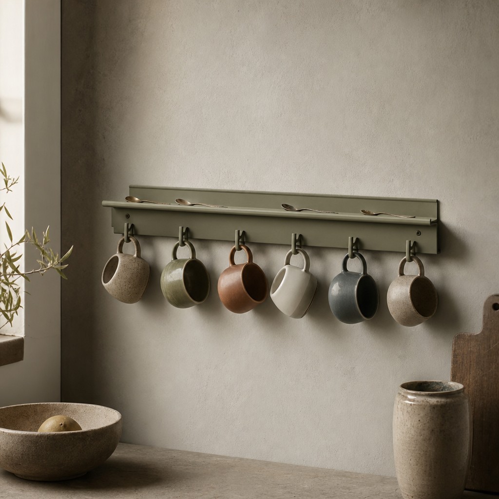 Crotone Mug Rail, wall storage for 6 kg