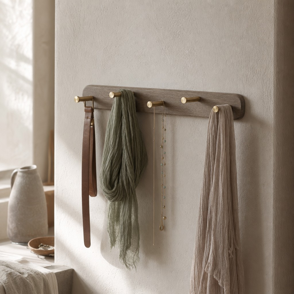 Epidauros Scarf Rail, wall storage for up to 8 kg when fixed to a suitable solid wall