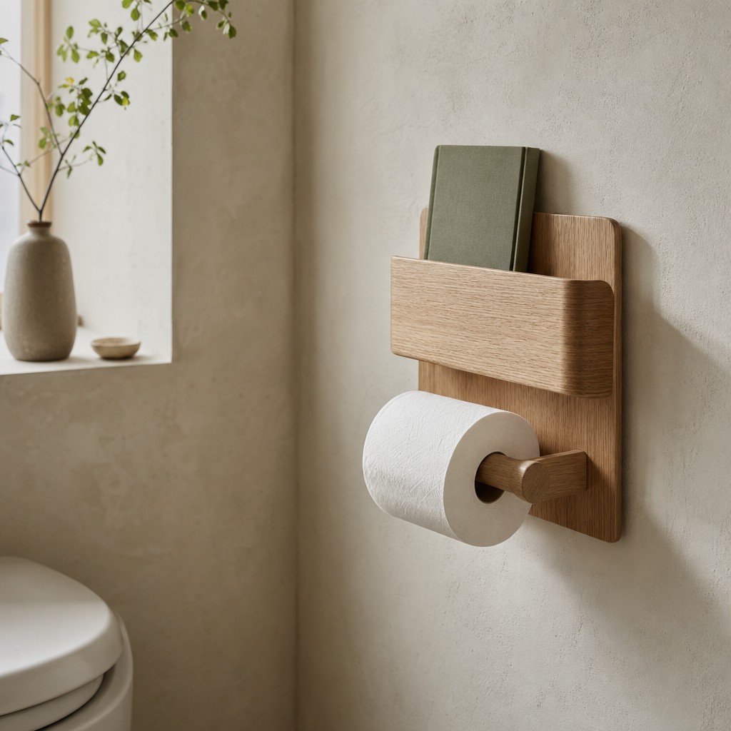 Hera Paper Holder, wall storage for 1 toilet roll and 1 small book or phone, up to 1 kg