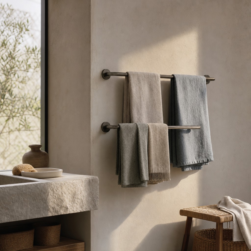 Arezzo Linen Rail, wall storage for 8 kg evenly distributed