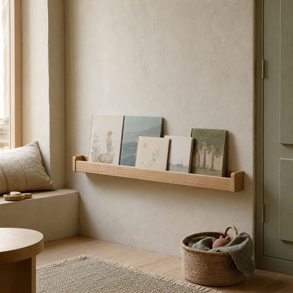 Thasos Book Ledge, wall storage for 8 kg evenly distributed