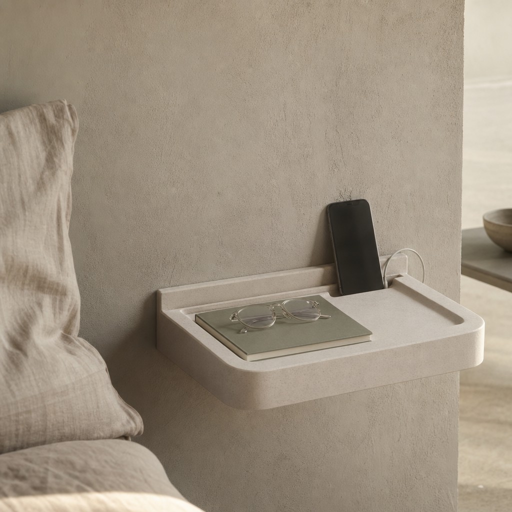 Civita Bedside Shelf, wall storage for 3 kg