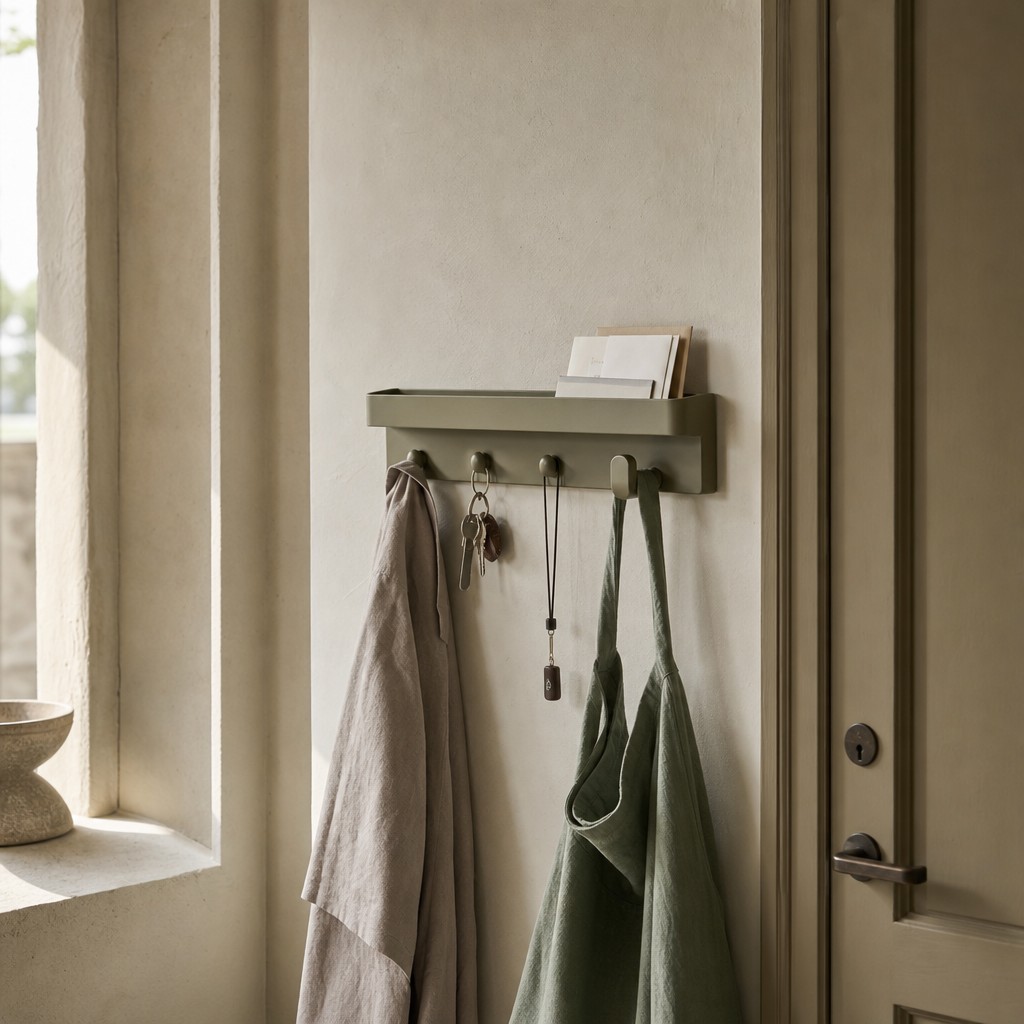 Olynthus Entry Rail, wall storage for bag hook: 3 kg; rail: 5 kg total