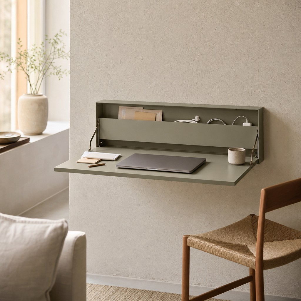 Messina Fold Desk, wall storage for 15 kg evenly distributed